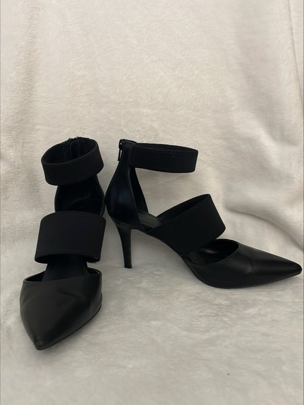Simply Vera-Vera Wang New York Women's Silhouette Black Strap Heels 7.5
